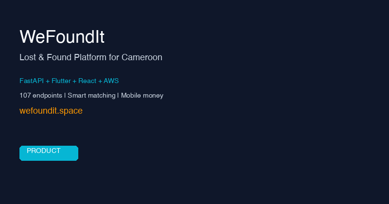 WeFoundIt, Lost & Found Platform for Cameroon